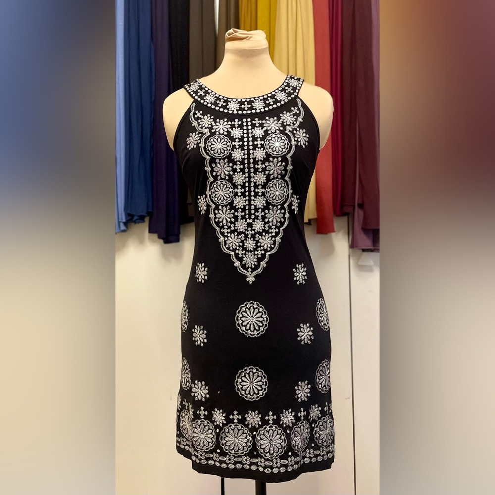 I.N.C. Petite Embroidered Halter Dress, Created for Macy's